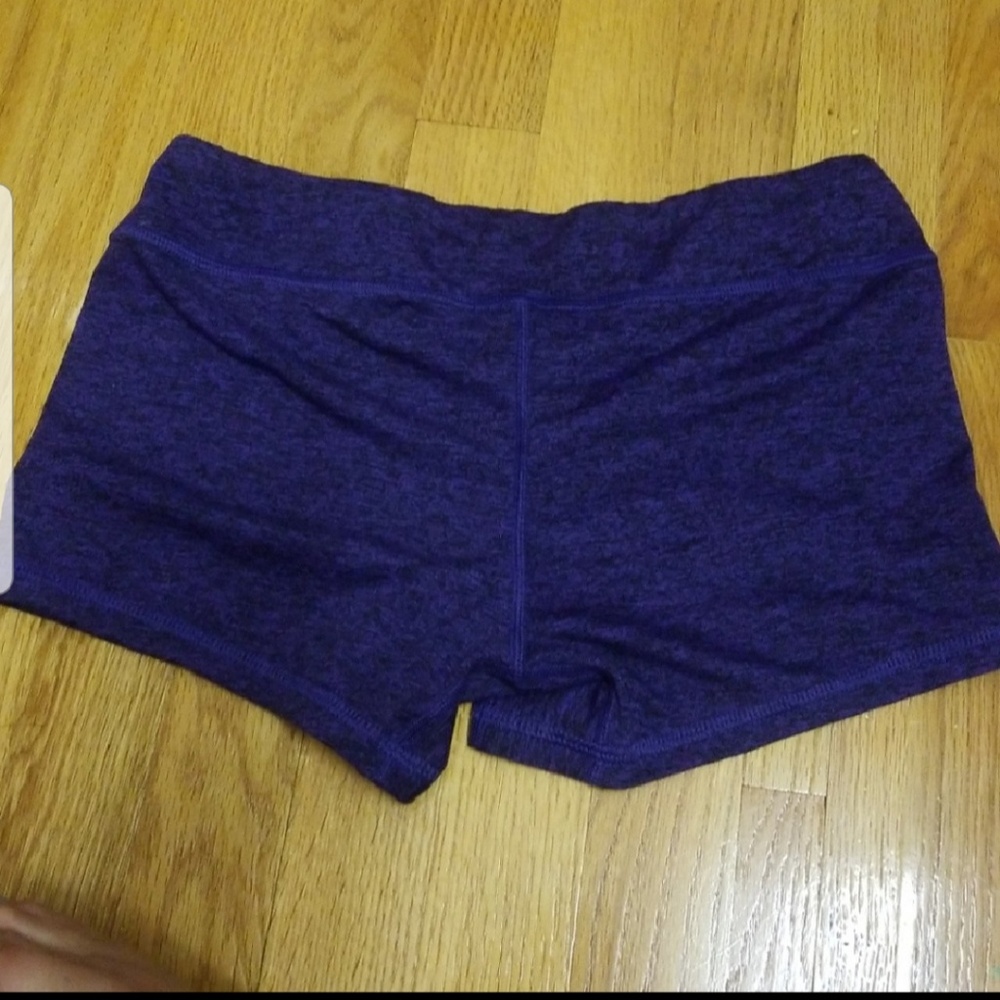 Purple Fleo workout shorts